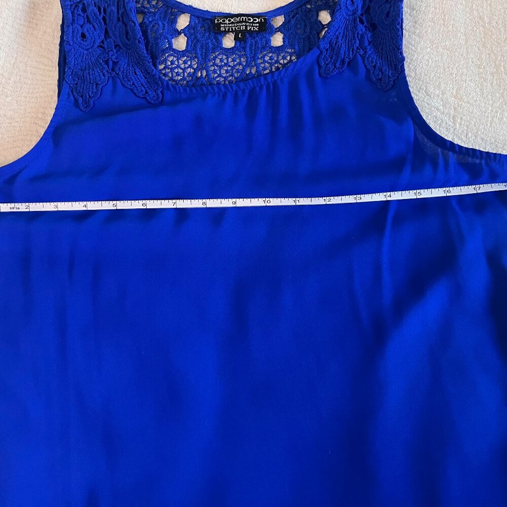 Paper Moon for Stitch Fix Sleeveless Blouse, Lace Detail, size L